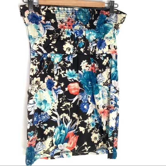 Mind Code Strapless Floral Mini Dress - Picture 8 of 8